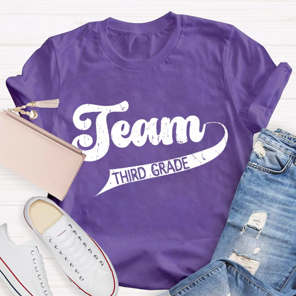 Personalized Grade Third Grade Team letter T-shirt