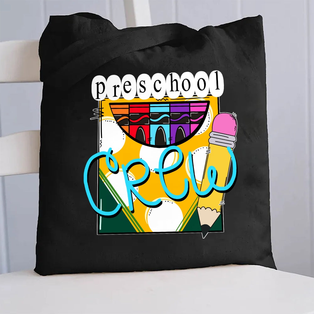 Personalized Grade Pre-k Crew Canvas Tote Bag