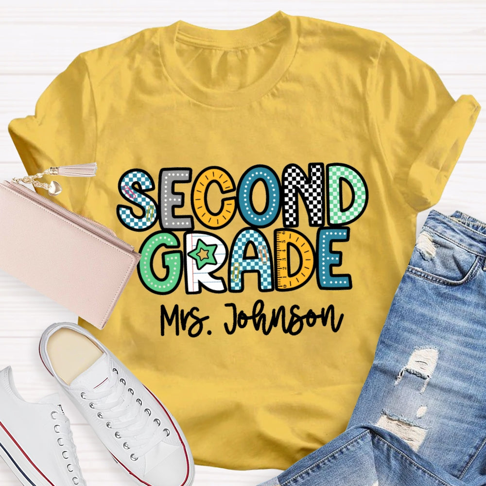 Personalized Grade Funny Letter Print T-shirt