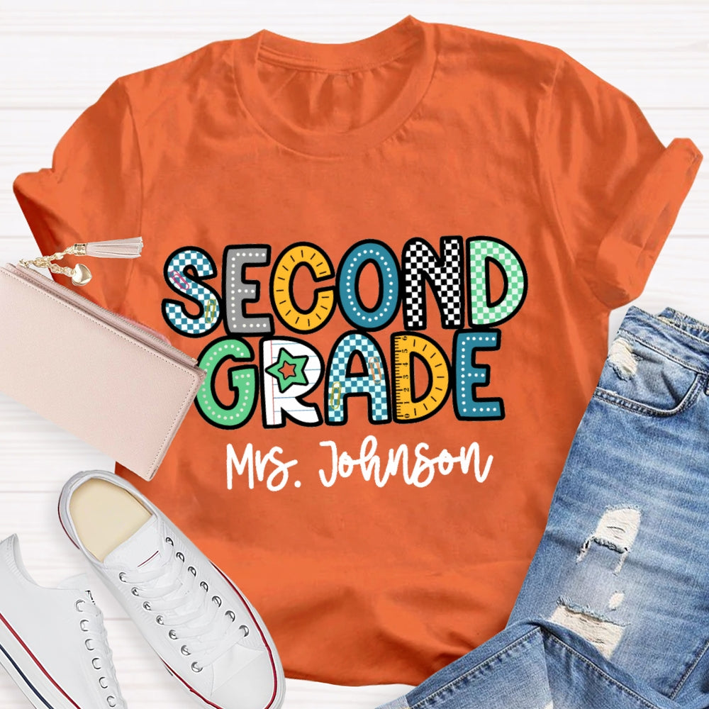 Personalized Grade Funny Letter Print T-shirt