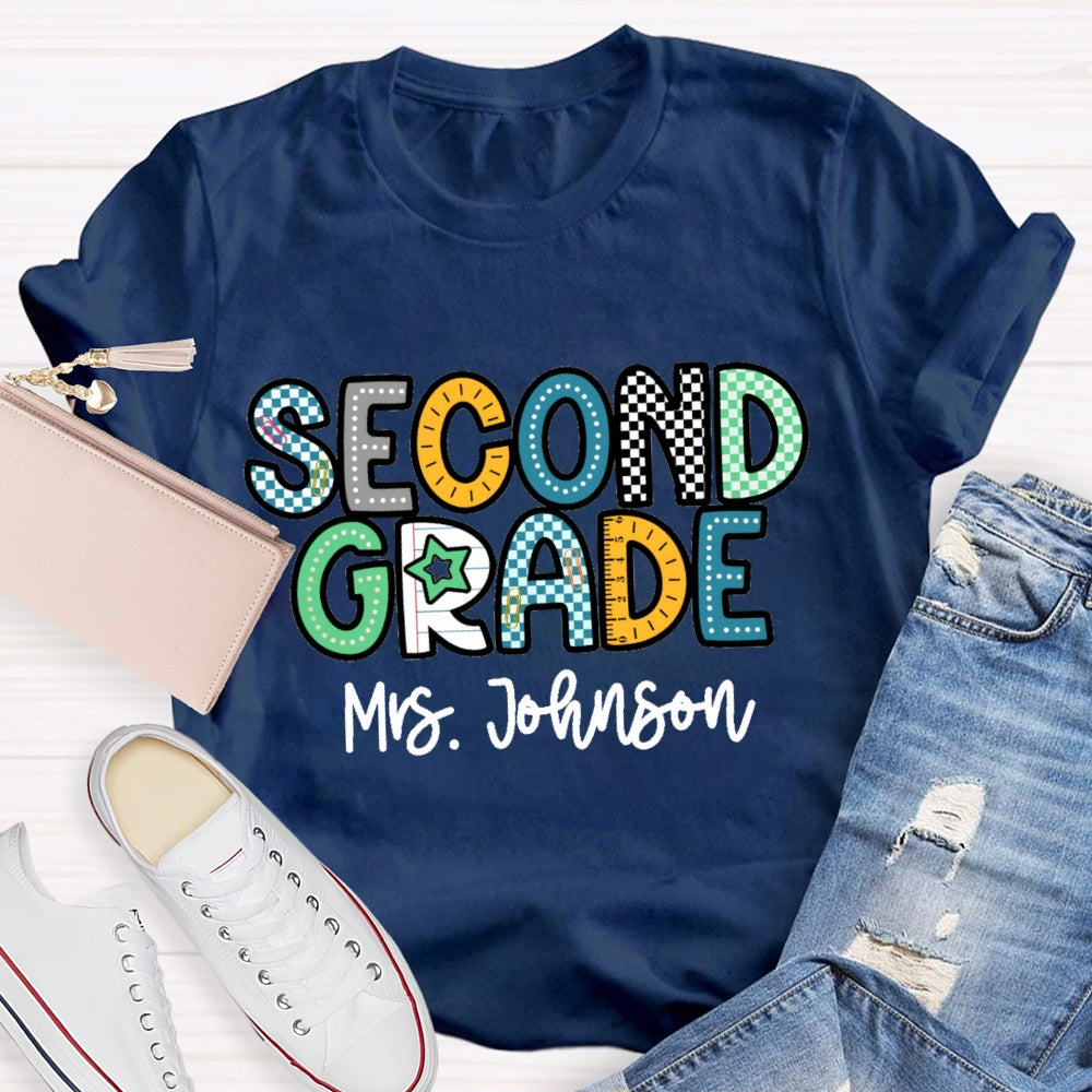 Personalized Grade Funny Letter Print T-shirt