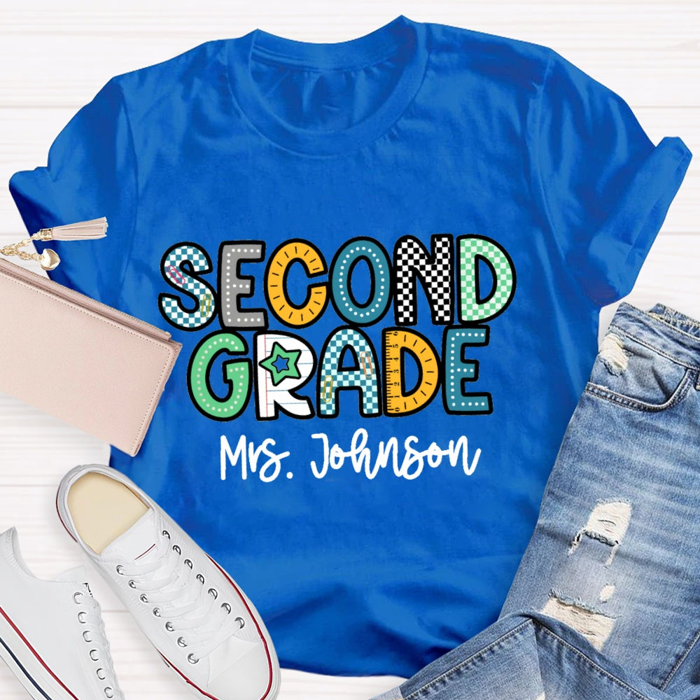 Personalized Grade Funny Letter Print T-shirt