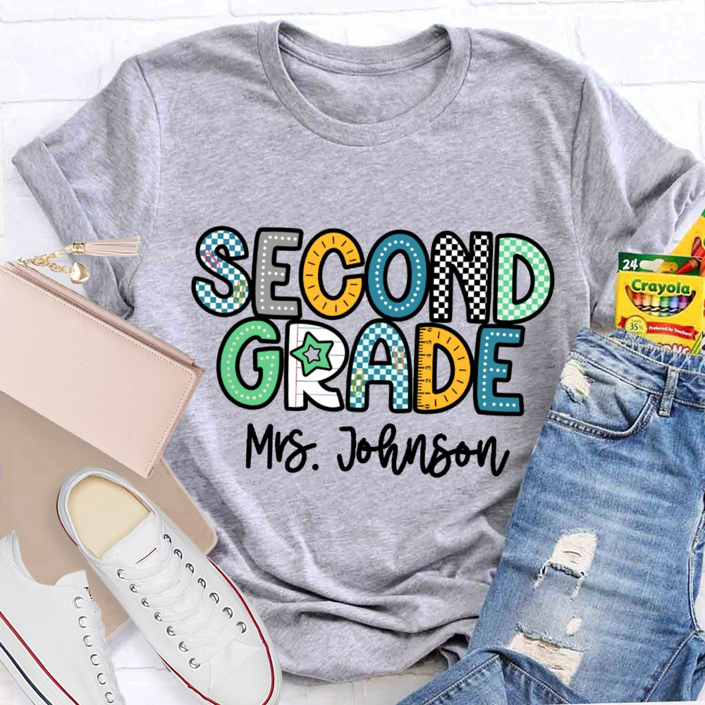 Personalized Grade Funny Letter Print T-shirt