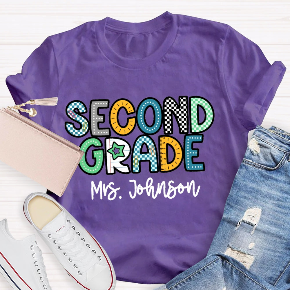 Personalized Grade Funny Letter Print T-shirt