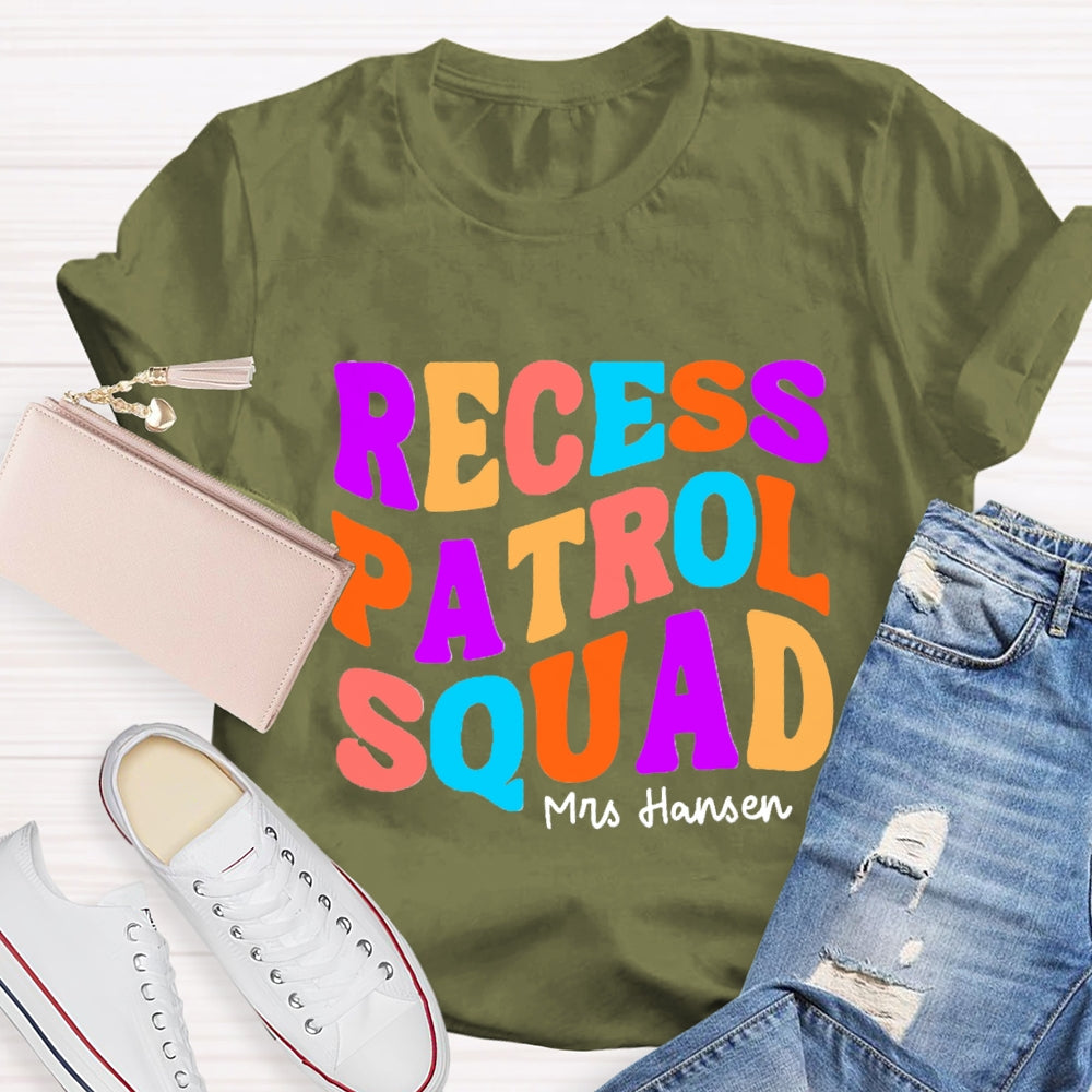 Personalized Name Recess Patrol squad T-shirt