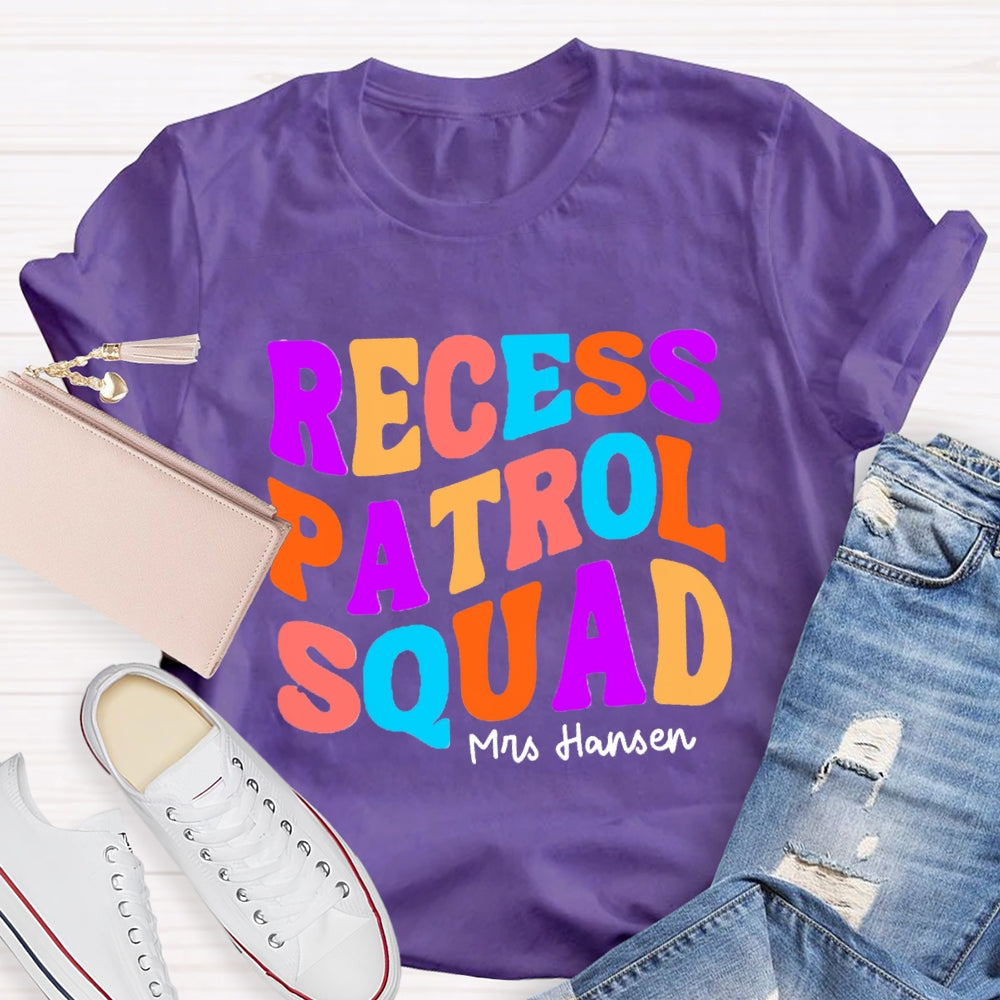 Personalized Name Recess Patrol squad T-shirt