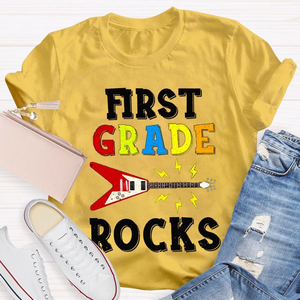 Personalized Grade First Grade Give You A Guitar Rocks T-shirt