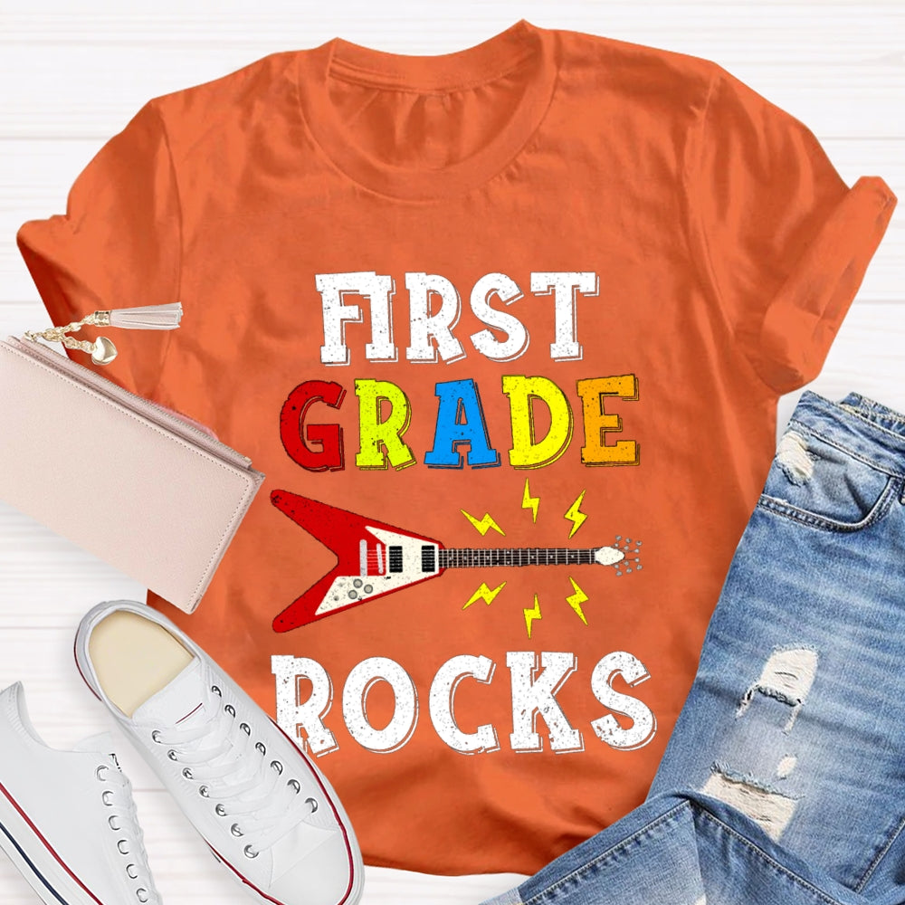 Personalized Grade First Grade Give You A Guitar Rocks T-shirt