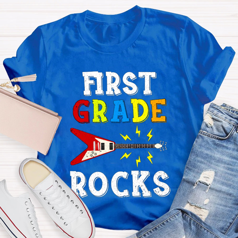 Personalized Grade First Grade Give You A Guitar Rocks T-shirt