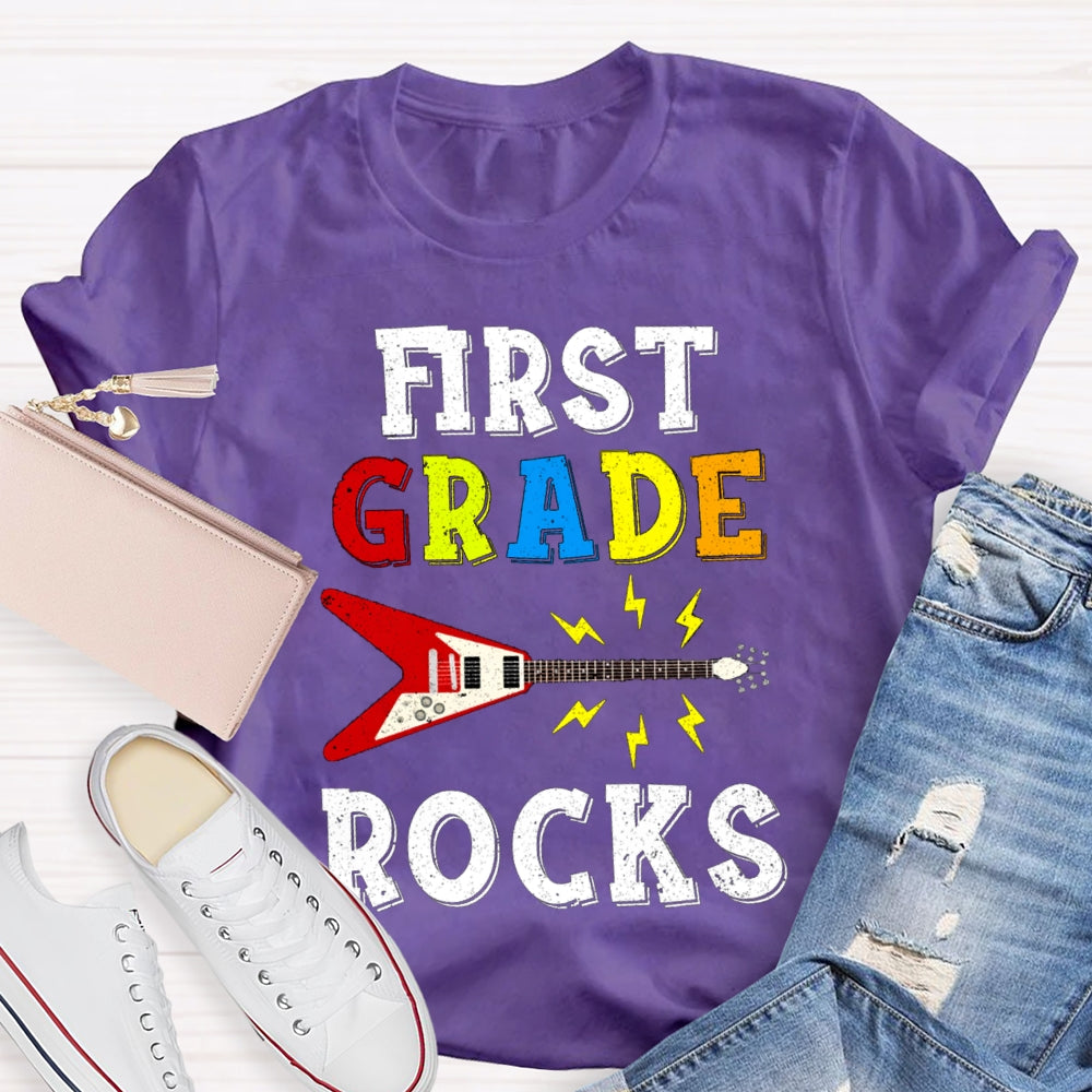 Personalized Grade First Grade Give You A Guitar Rocks T-shirt
