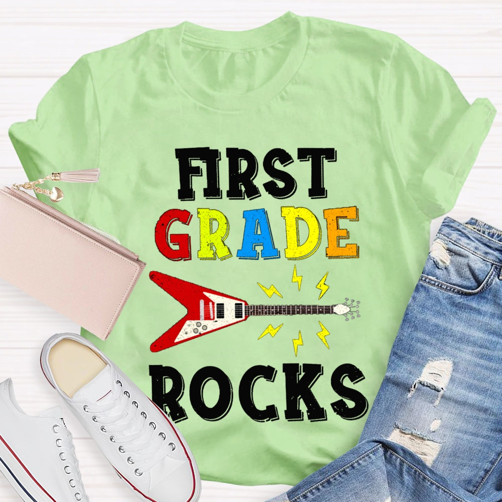 Personalized Grade First Grade Give You A Guitar Rocks T-shirt