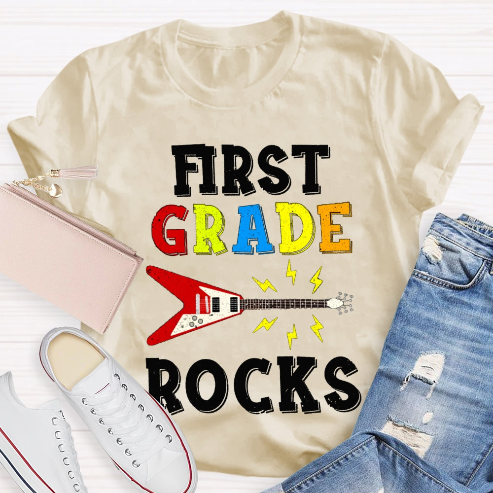 Personalized Grade First Grade Give You A Guitar Rocks T-shirt