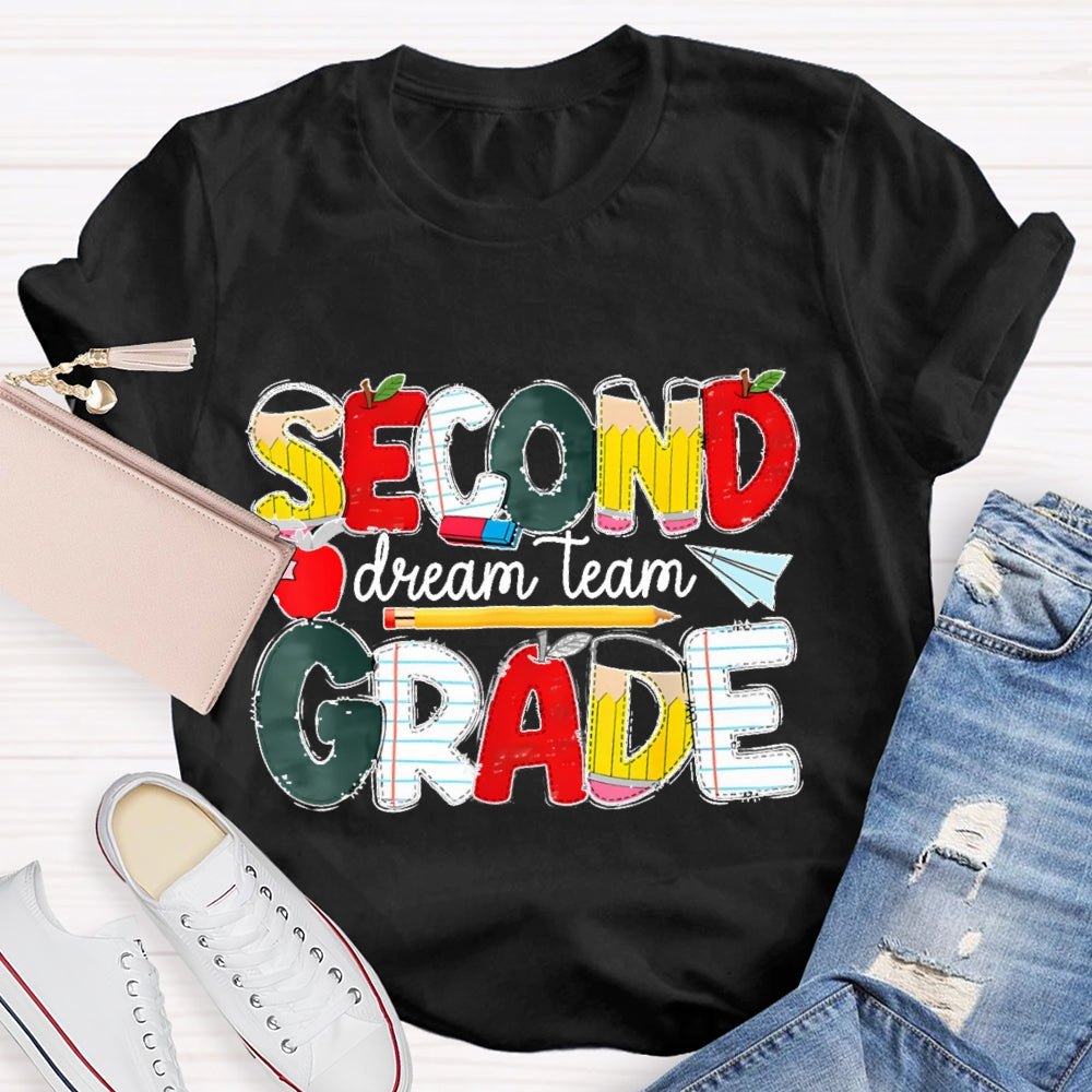 Personalized Grade Dream Team Grade Teacher Kids Back To School Cool T-shirt