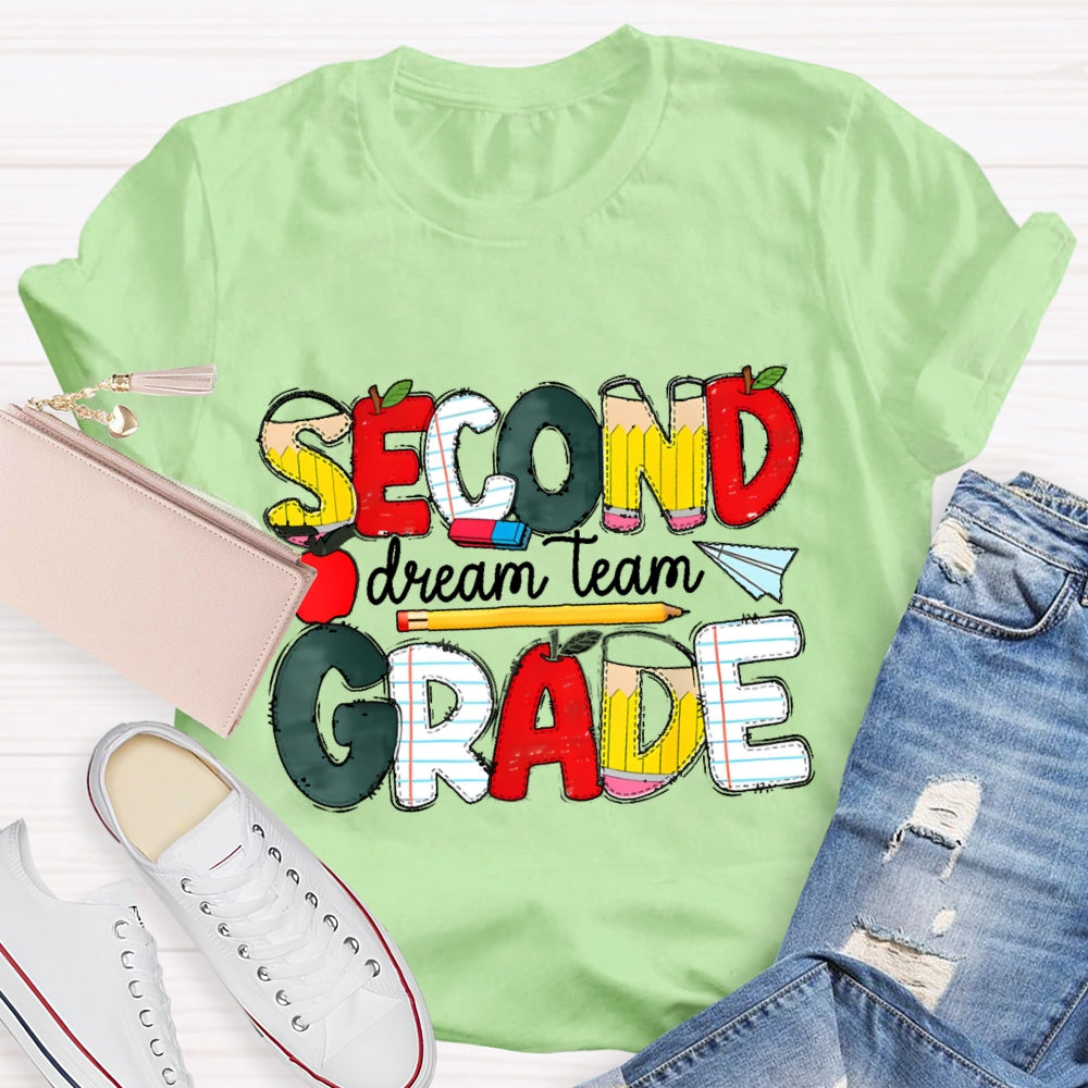 Personalized Grade Dream Team Grade Teacher Kids Back To School Cool T-shirt