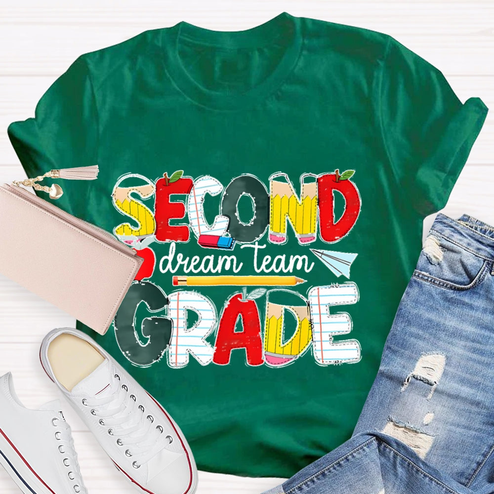 Personalized Grade Dream Team Grade Teacher Kids Back To School Cool T-shirt