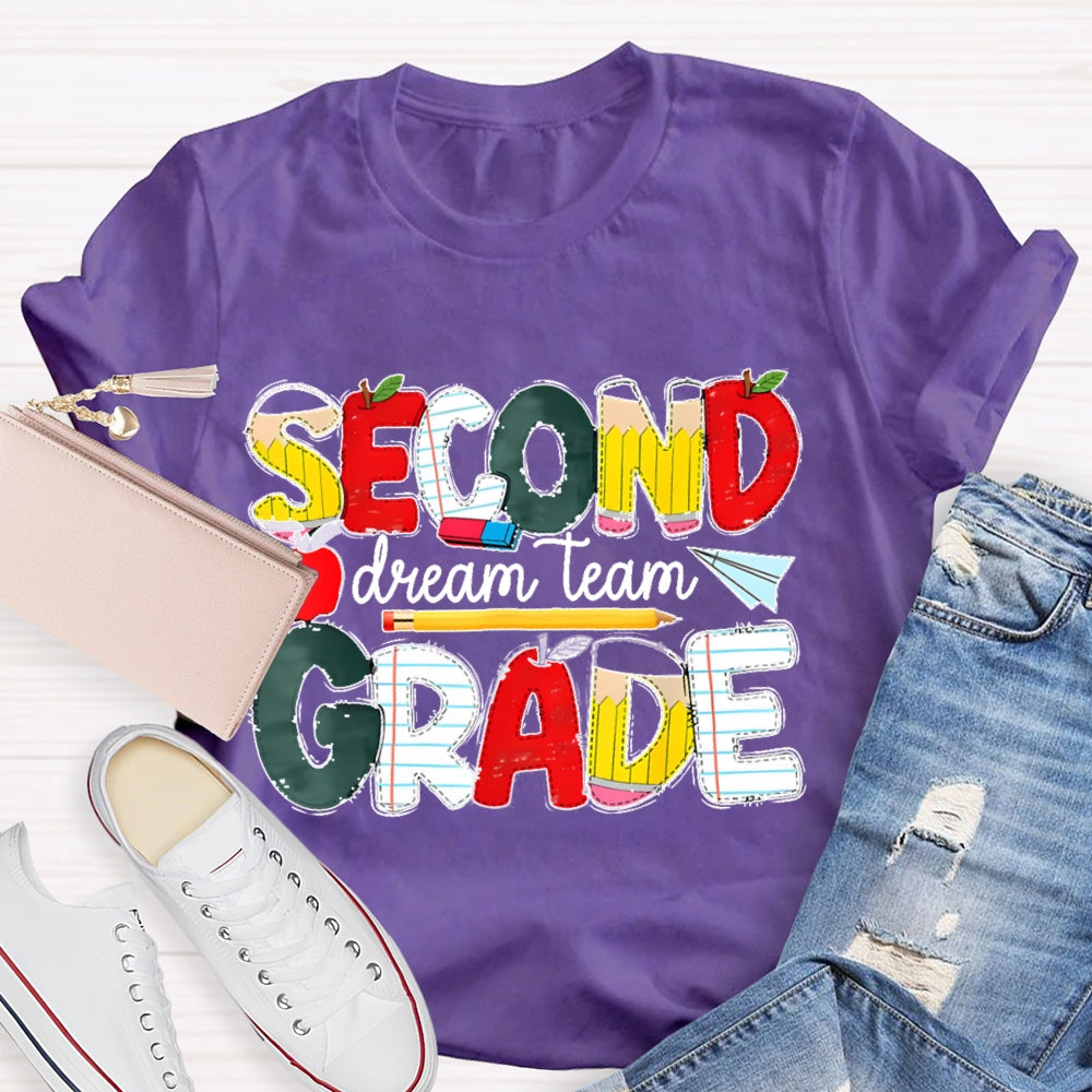 Personalized Grade Dream Team Grade Teacher Kids Back To School Cool T-shirt