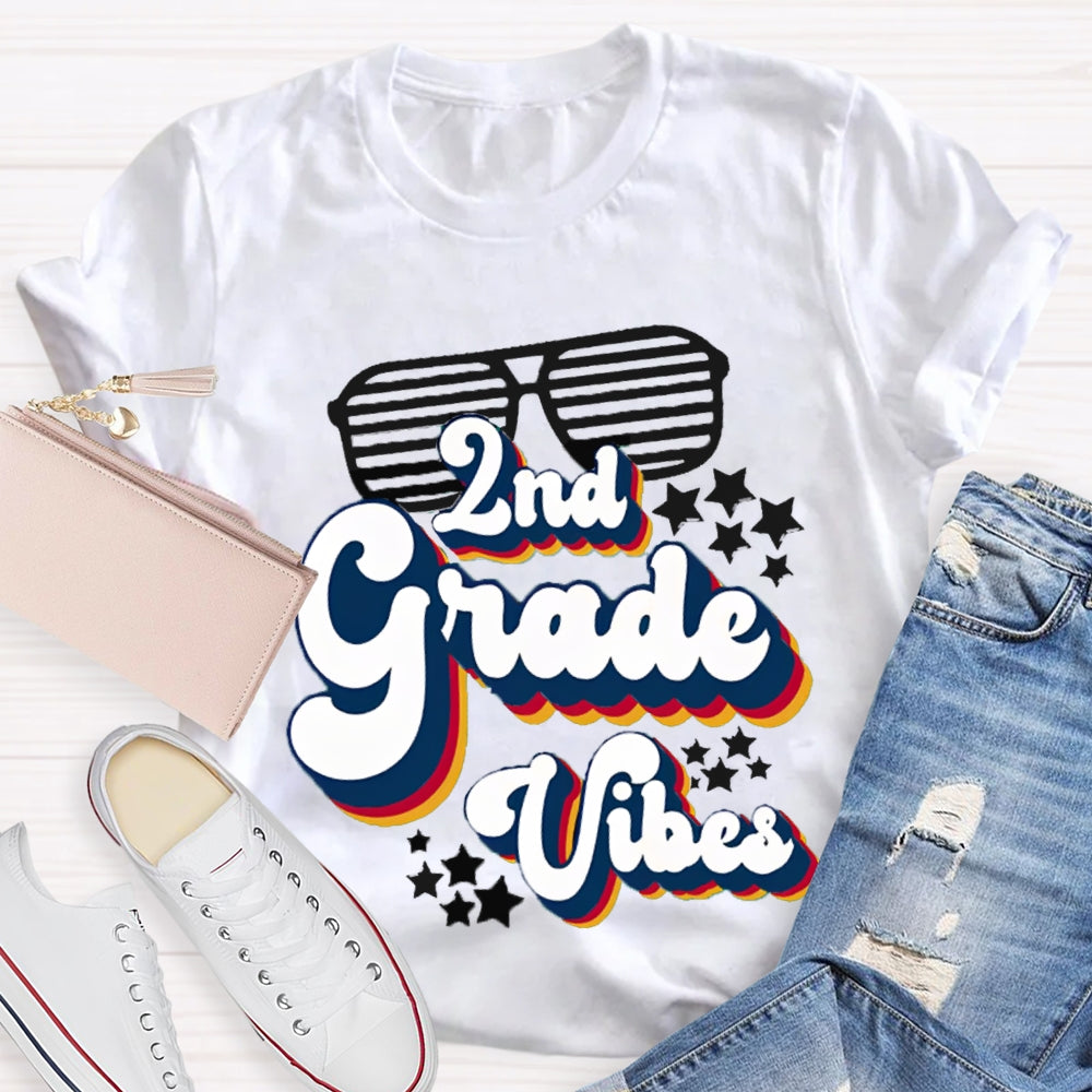 Personalized 2nd Grade VibesTeacher Shirt
