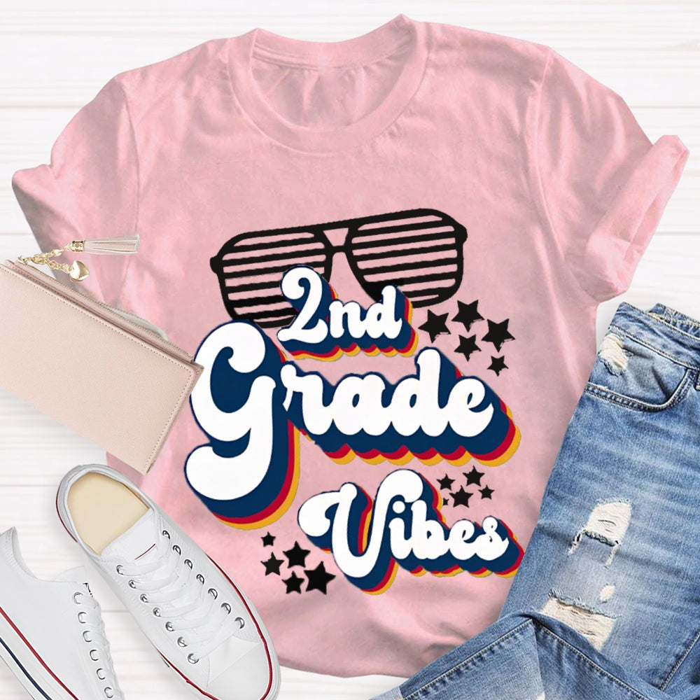 Personalized 2nd Grade VibesTeacher Shirt