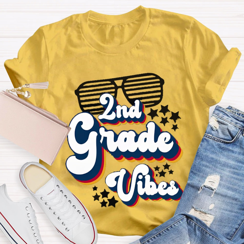 Personalized 2nd Grade VibesTeacher Shirt