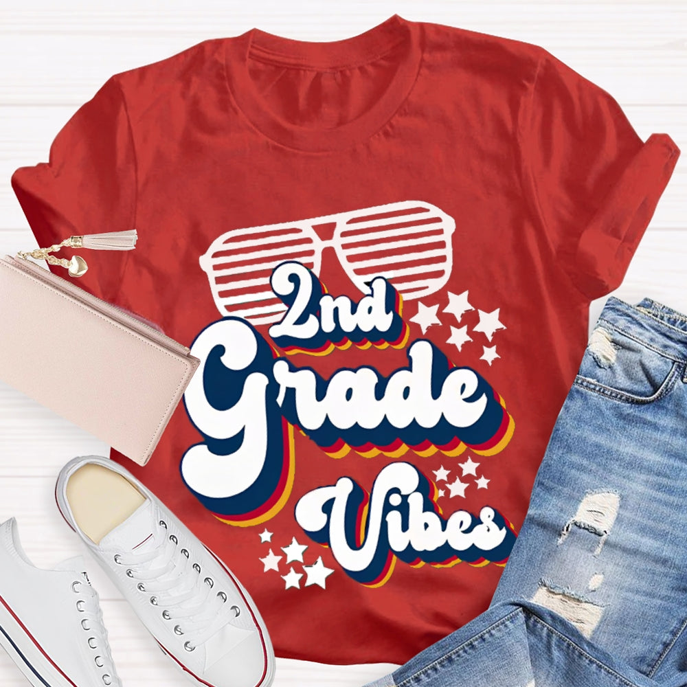 Personalized 2nd Grade VibesTeacher Shirt