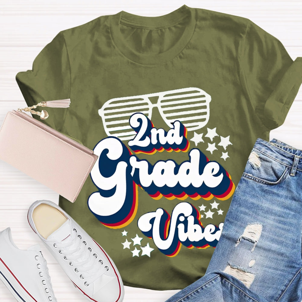 Personalized 2nd Grade VibesTeacher Shirt