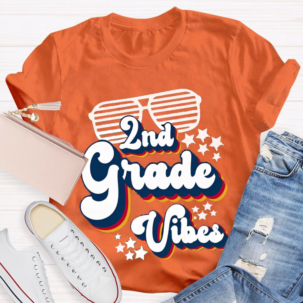 Personalized 2nd Grade VibesTeacher Shirt