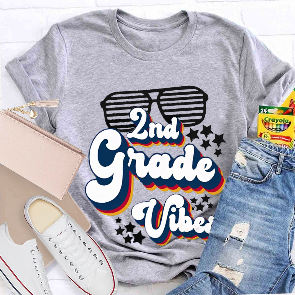 Personalized 2nd Grade VibesTeacher Shirt