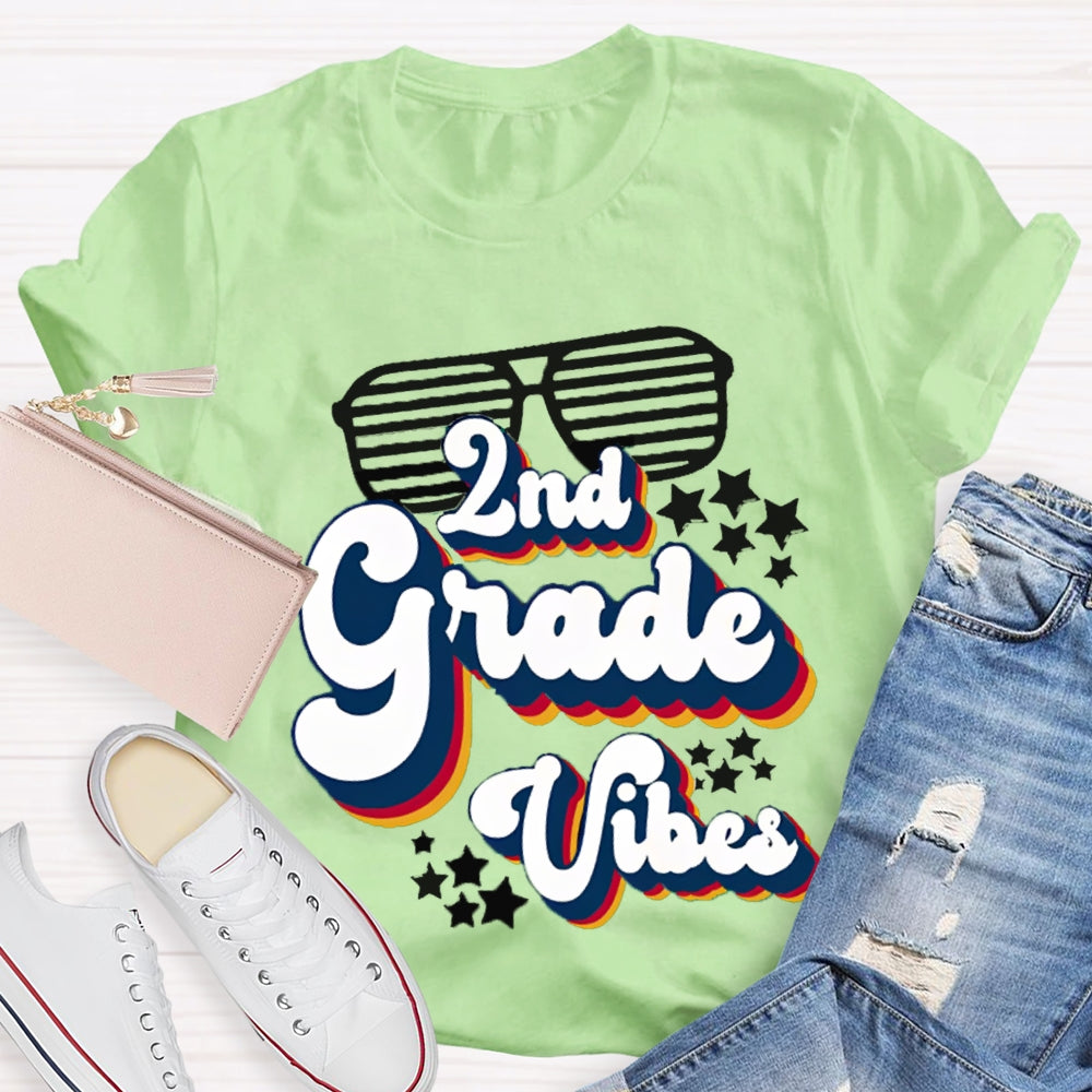 Personalized 2nd Grade VibesTeacher Shirt
