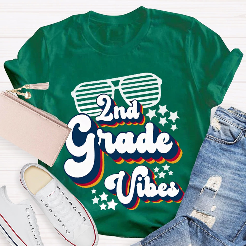 Personalized 2nd Grade VibesTeacher Shirt