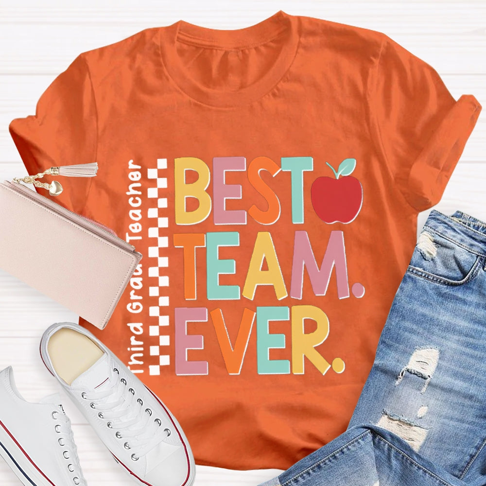 Personalized Team Name Or Job Title Apple Print Teacher Shirt