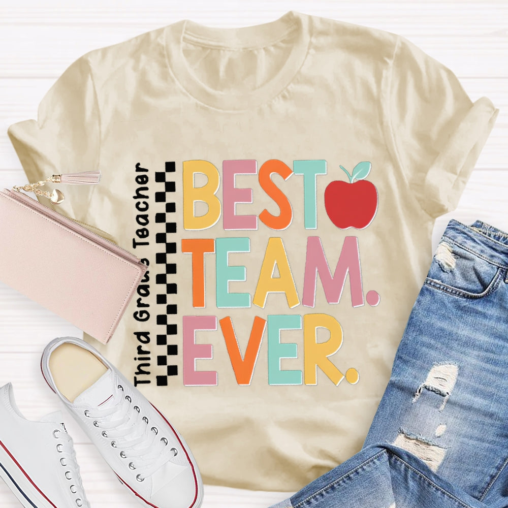 Personalized Team Name Or Job Title Apple Print Teacher Shirt