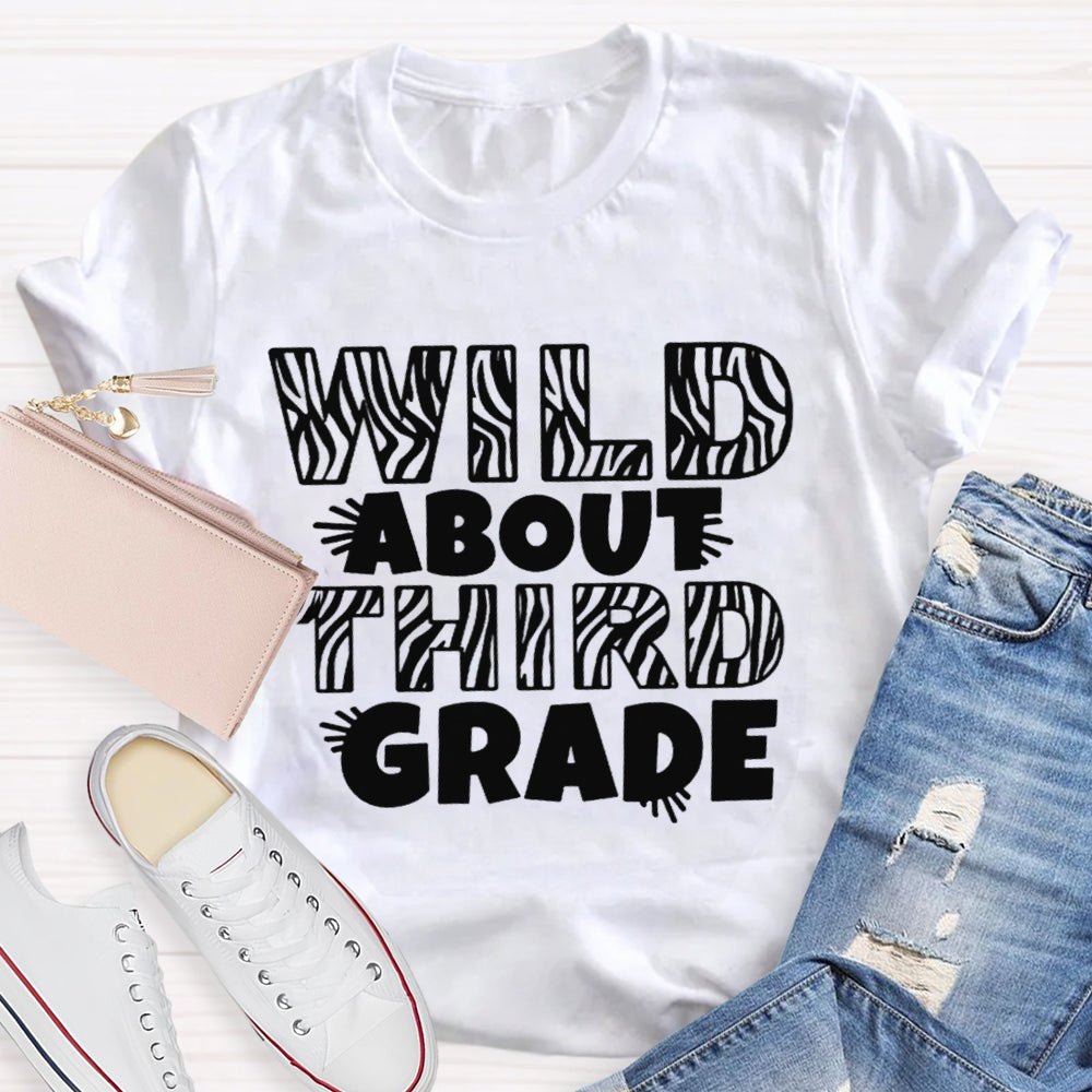 Personalized Wild About Third Grade Teacher Shirt