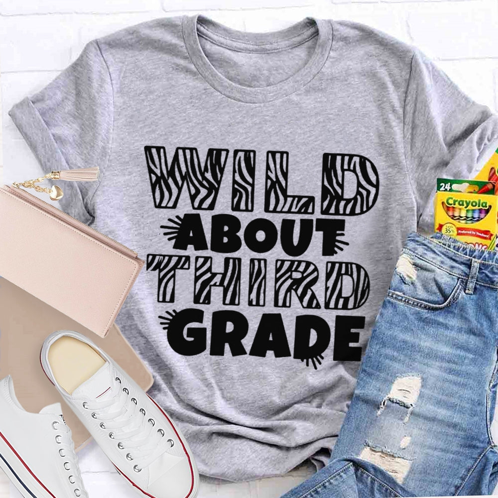 Personalized Wild About Third Grade Teacher Shirt