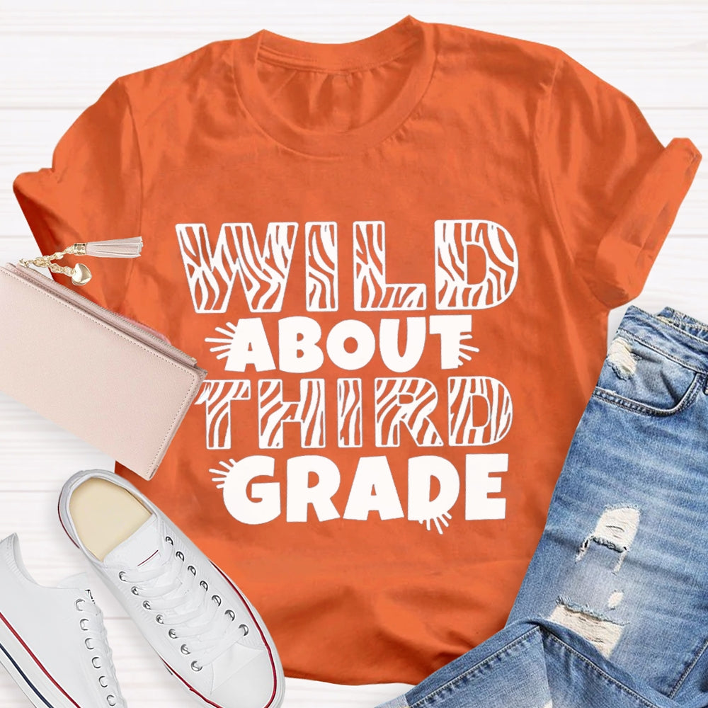 Personalized Wild About Third Grade Teacher Shirt