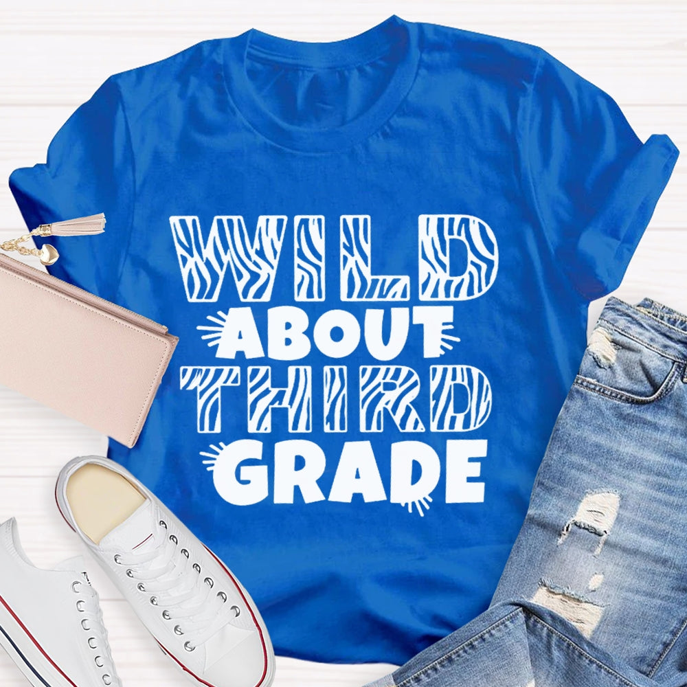 Personalized Wild About Third Grade Teacher Shirt