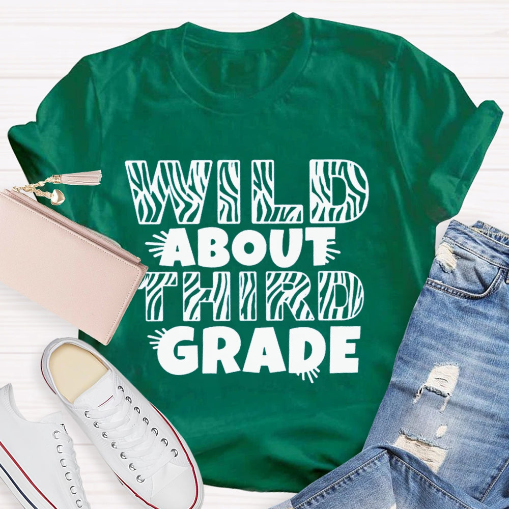 Personalized Wild About Third Grade Teacher Shirt