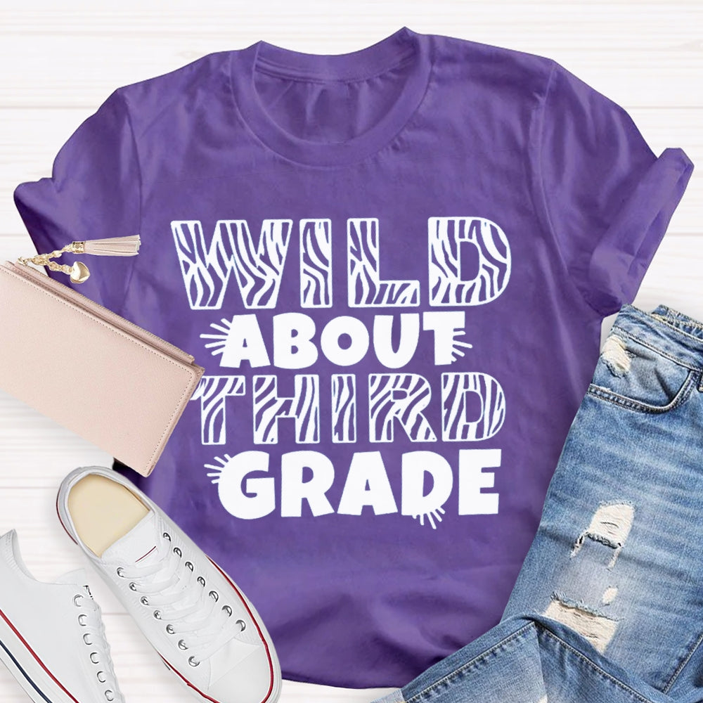 Personalized Wild About Third Grade Teacher Shirt