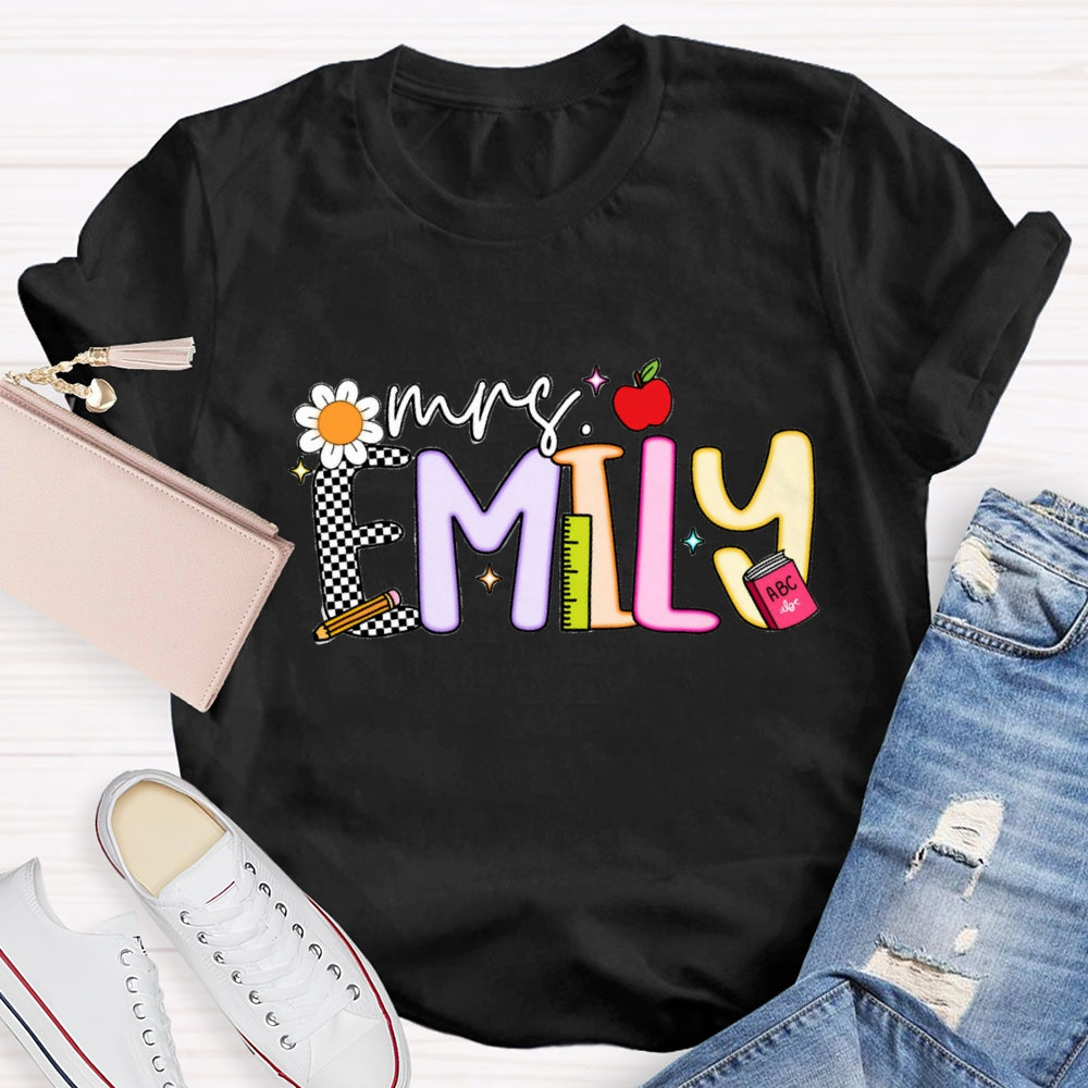 Personalized Name Emily Back To School T-Shirt