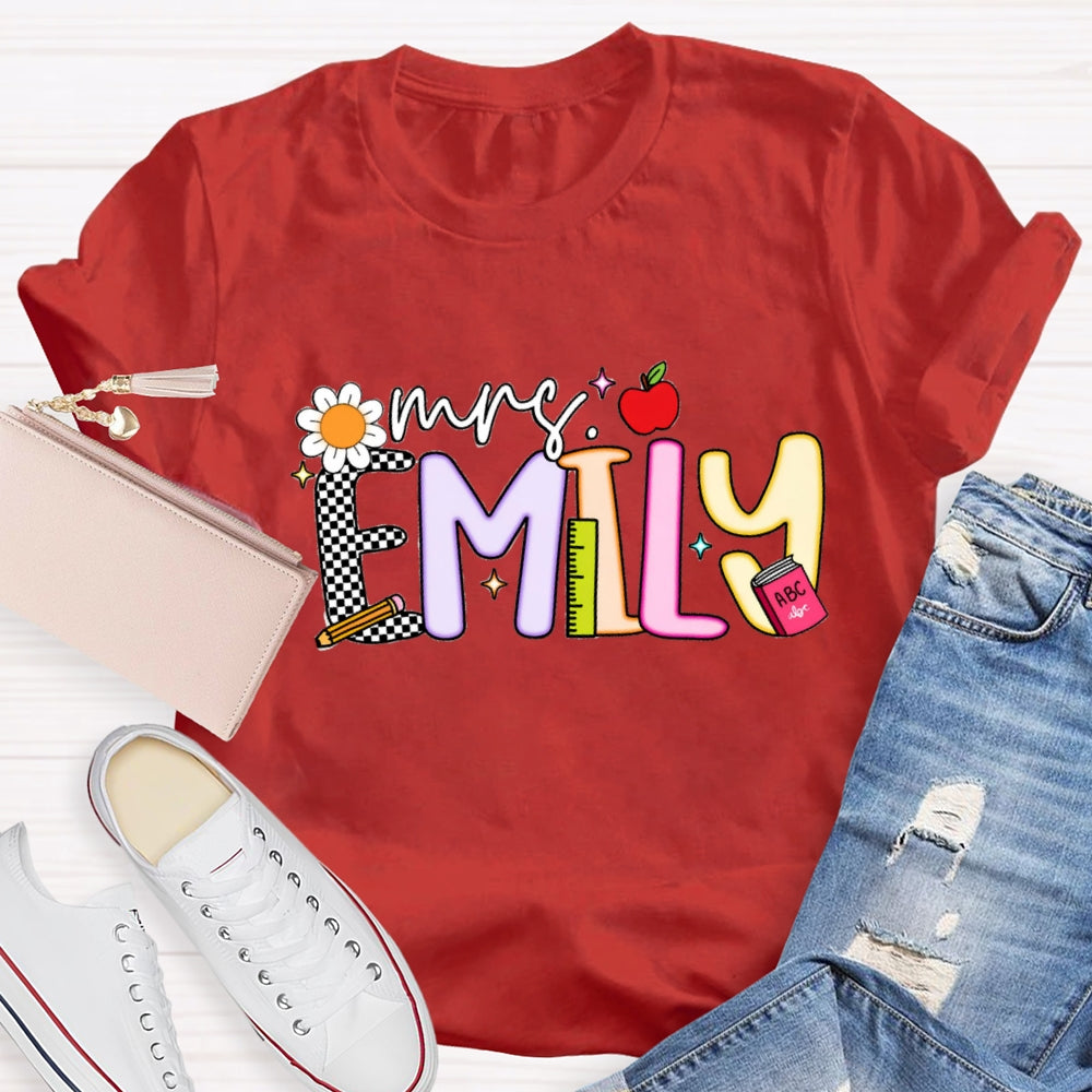 Personalized Name Emily Back To School T-Shirt