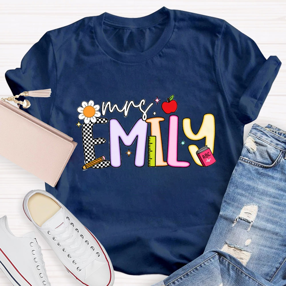Personalized Name Emily Back To School T-Shirt