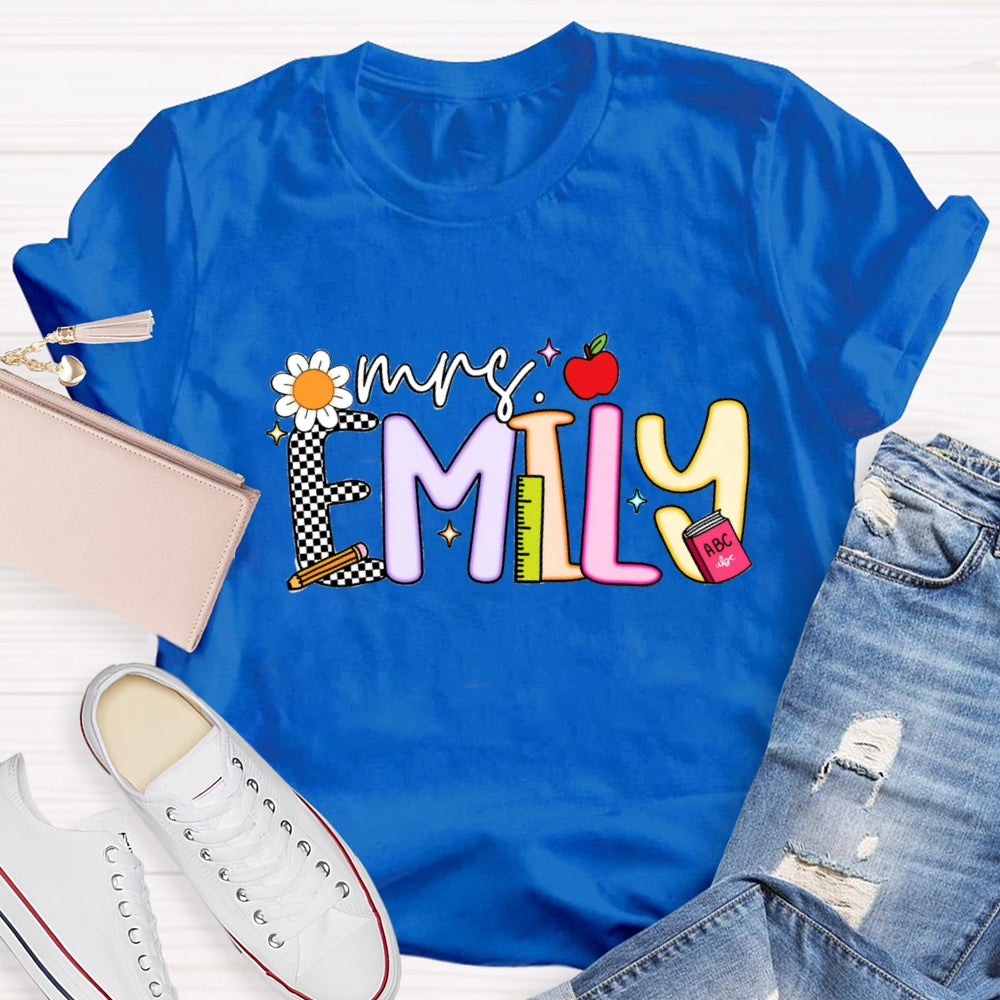 Personalized Name Emily Back To School T-Shirt