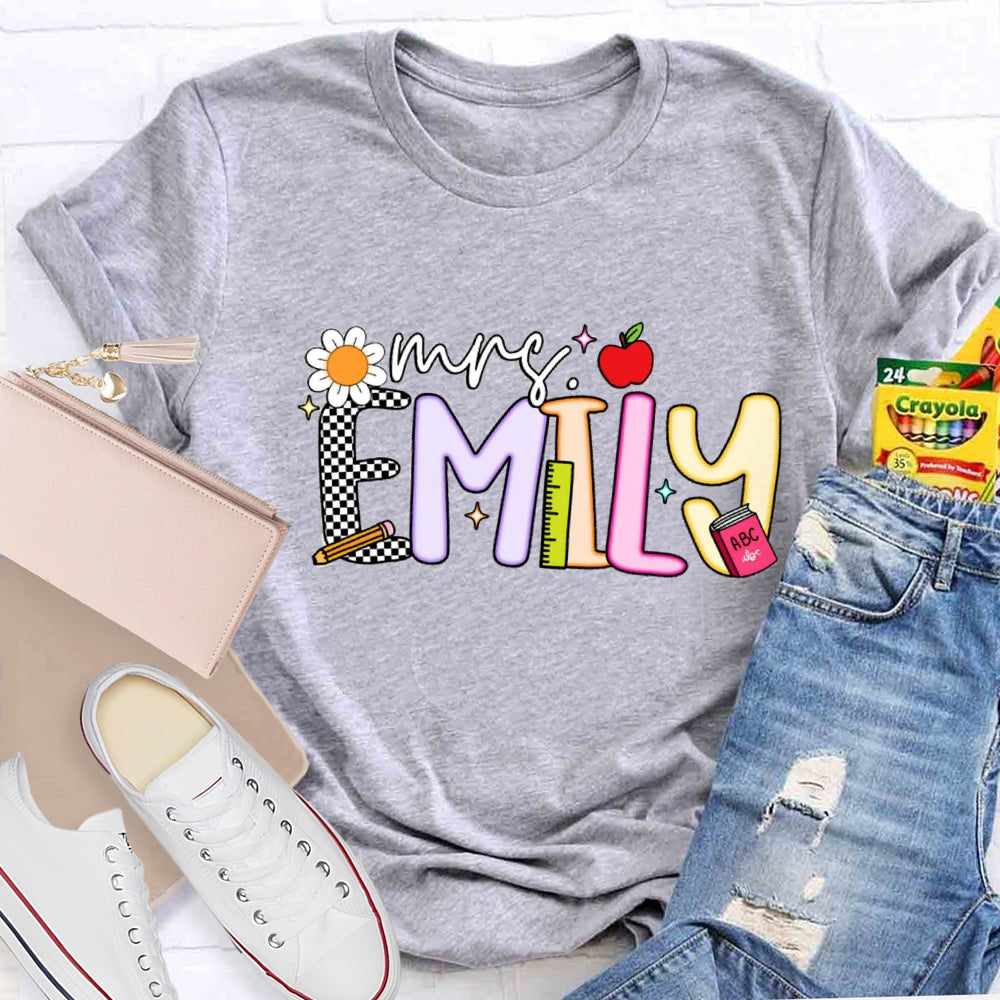 Personalized Name Emily Back To School T-Shirt