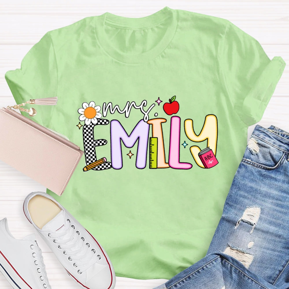 Personalized Name Emily Back To School T-Shirt