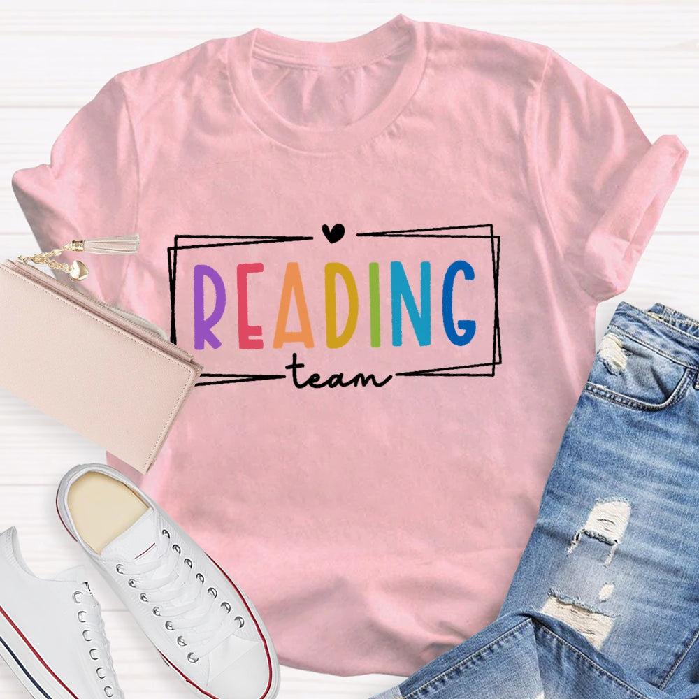 Reading Team Colorful Letters T-shirt