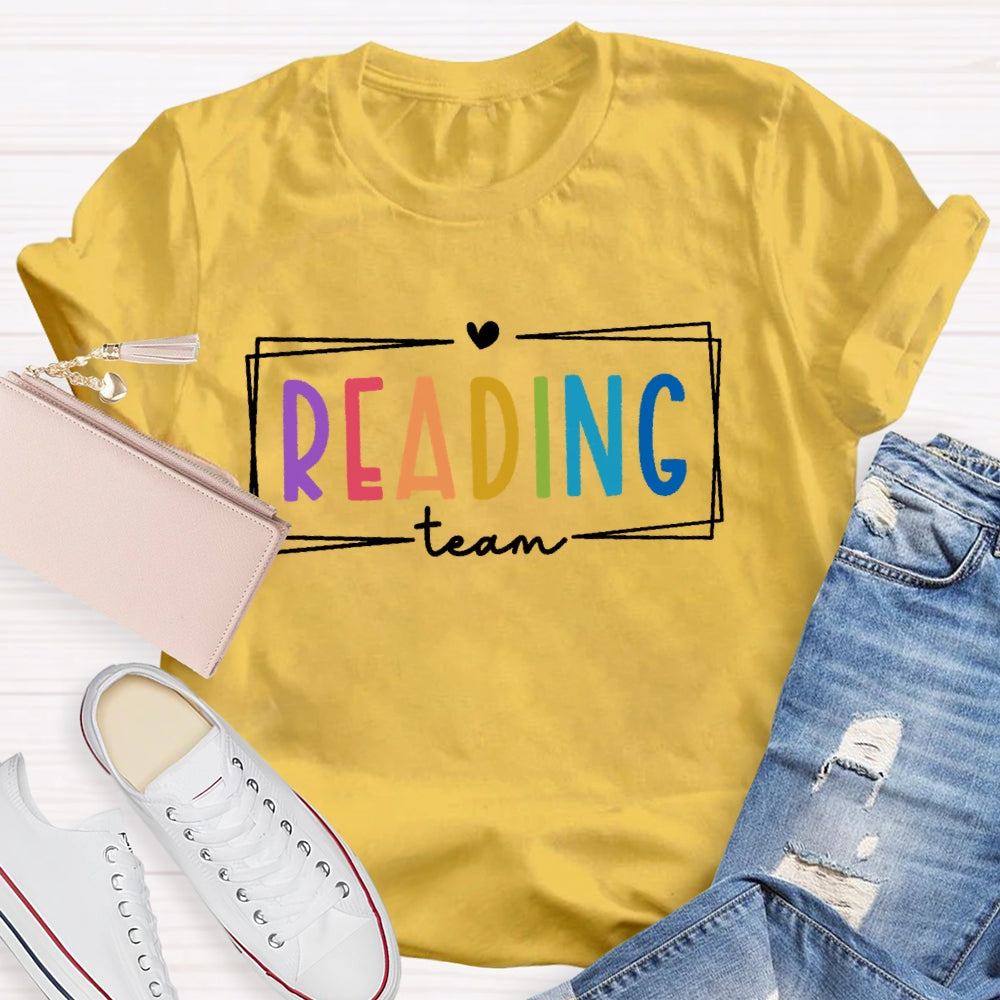 Reading Team Colorful Letters T-shirt