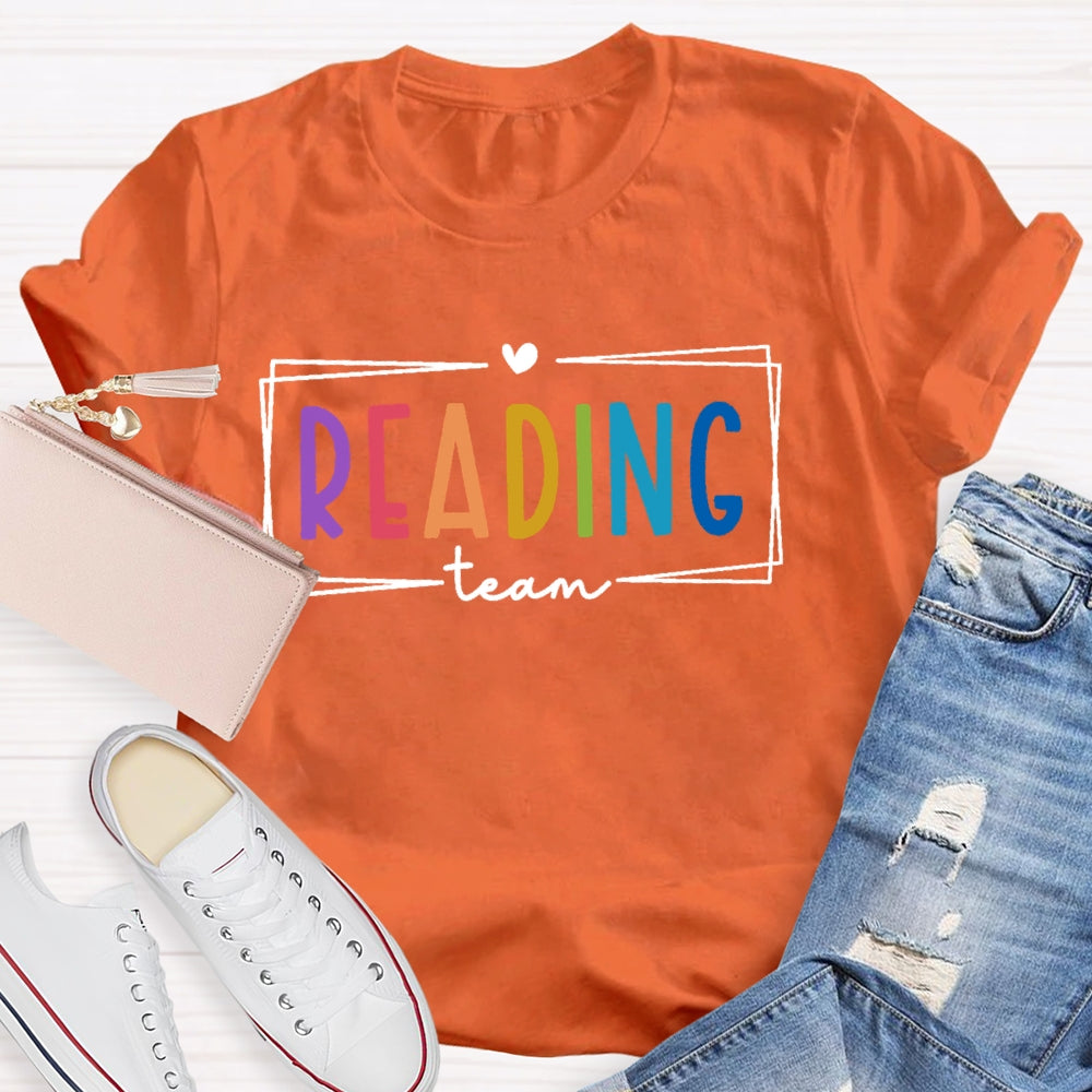 Reading Team Colorful Letters T-shirt