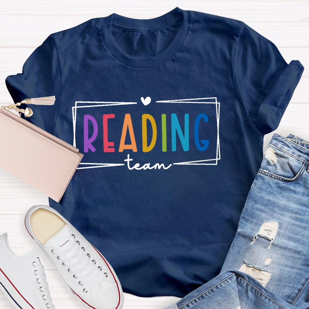 Reading Team Colorful Letters T-shirt