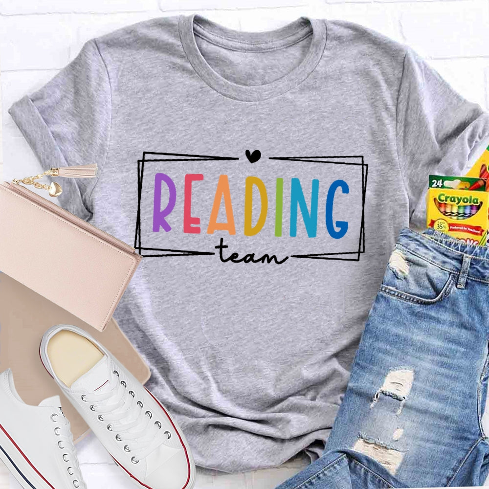 Reading Team Colorful Letters T-shirt