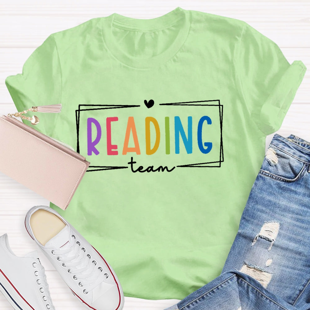 Reading Team Colorful Letters T-shirt