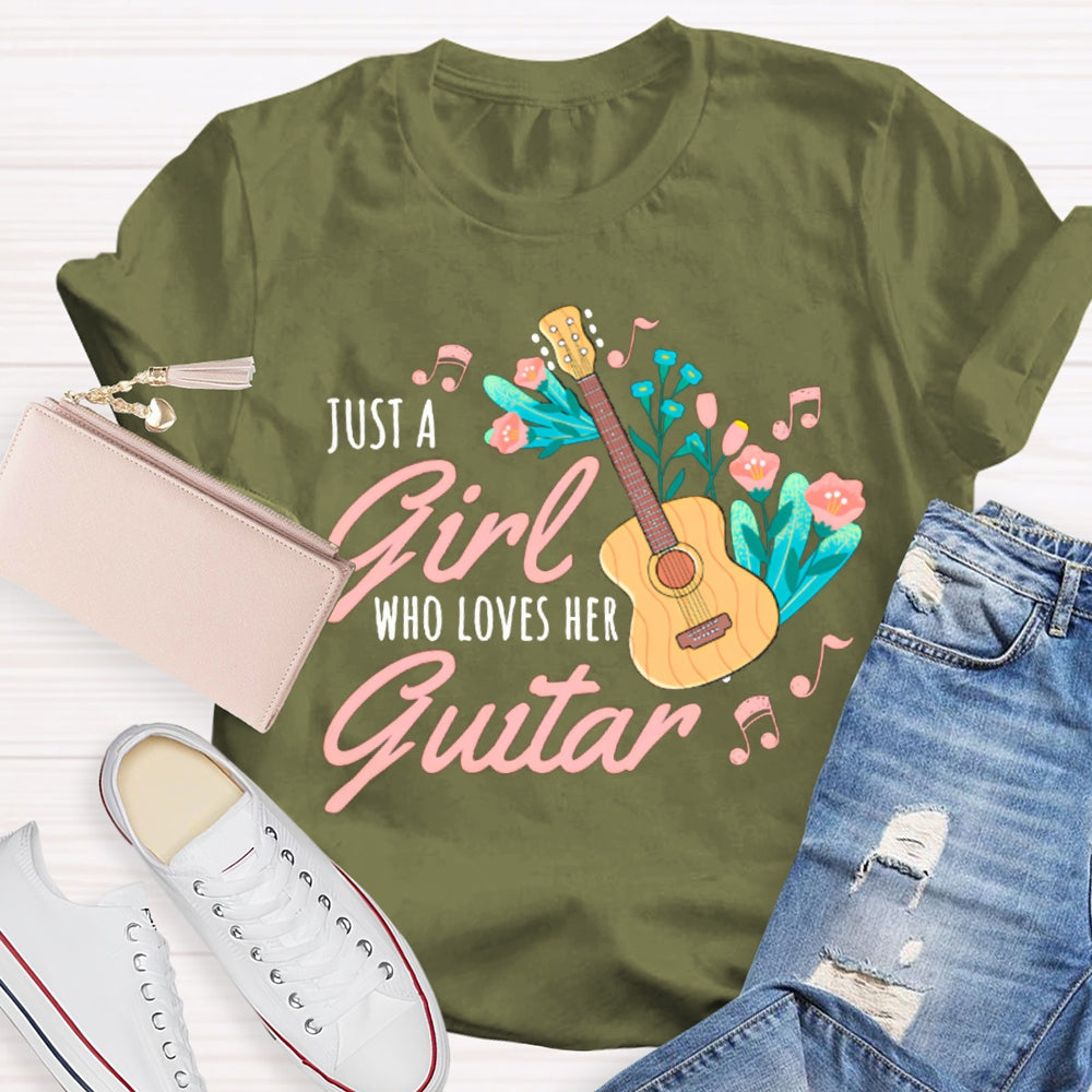 Just A Girl Who Loves Guitar Music Teacher T-shirt